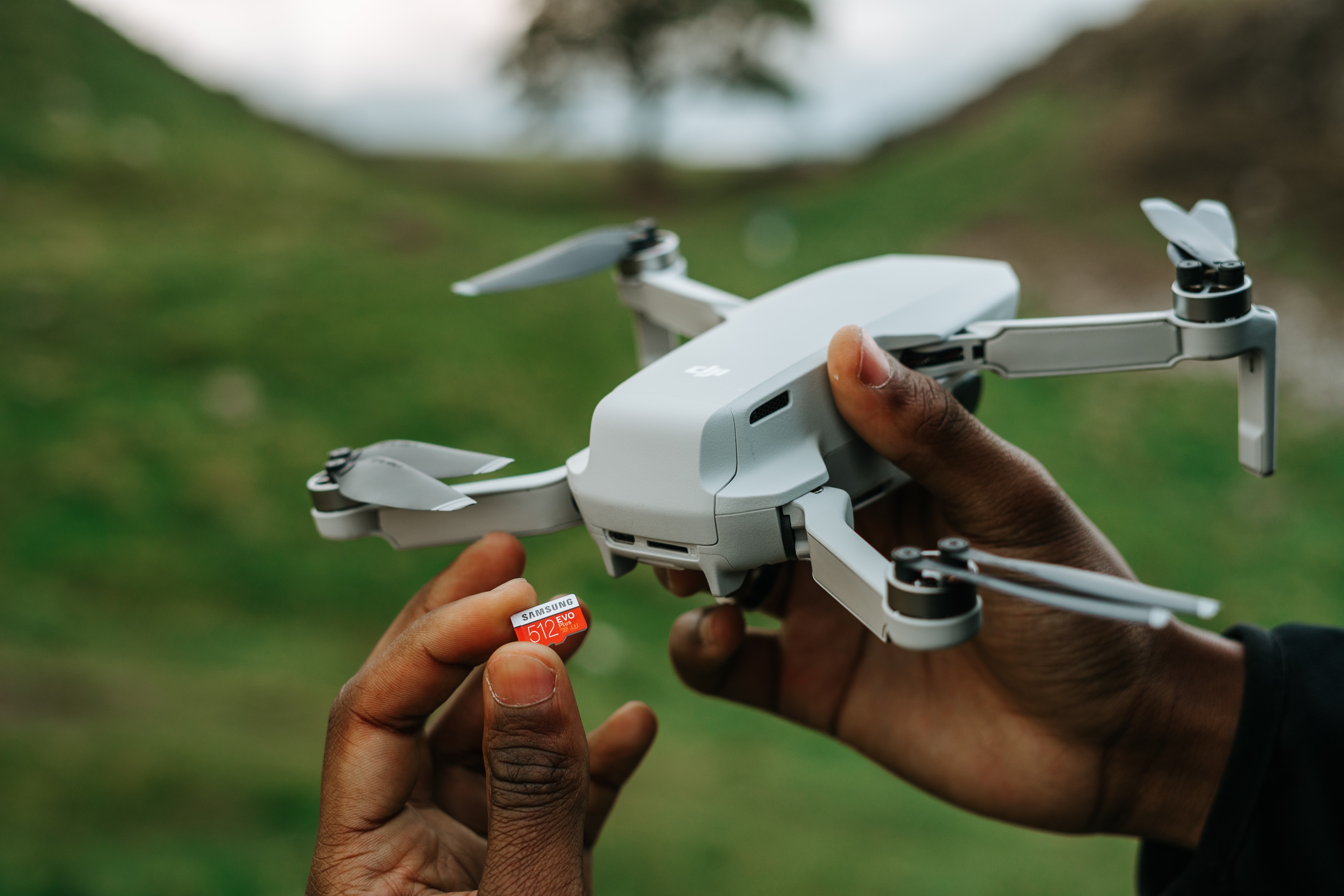 Man holding a Foresight TX360 Drone